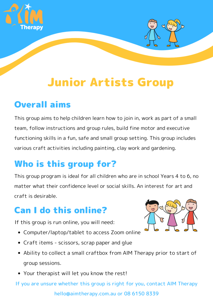 Junior Artists Info Sheet ()